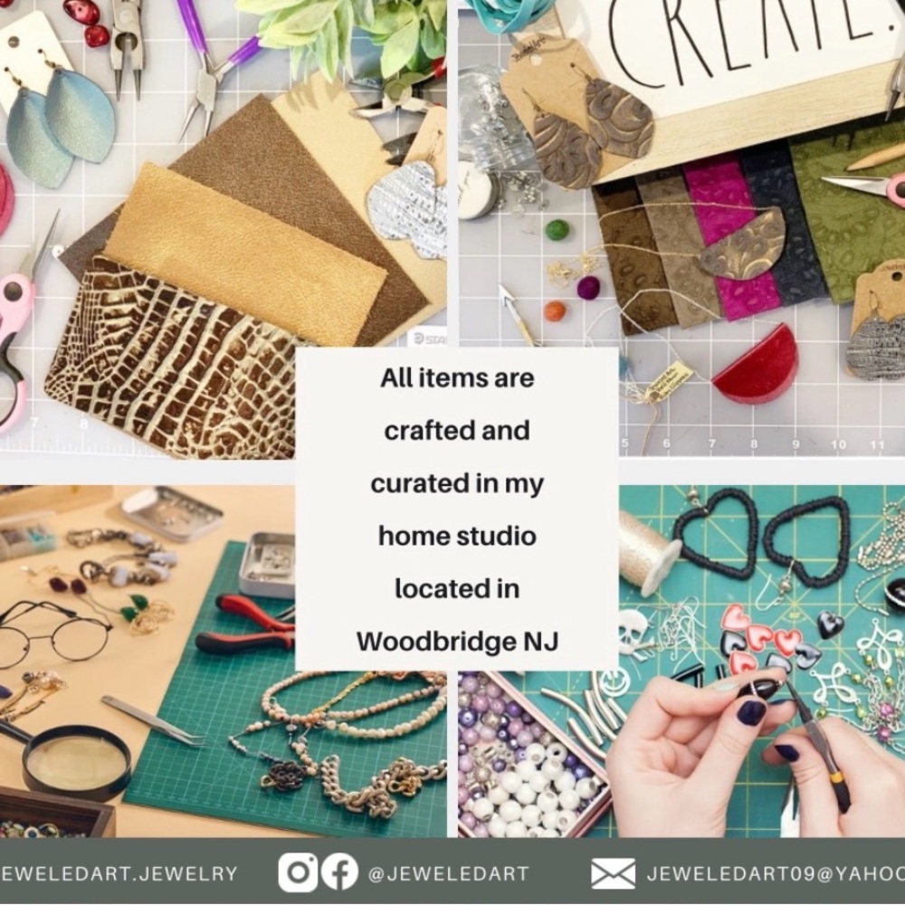 Jeweled Art Hand-Painted Love in the Air Balloon Earrings Wood Engraved - Picture 7 of 10